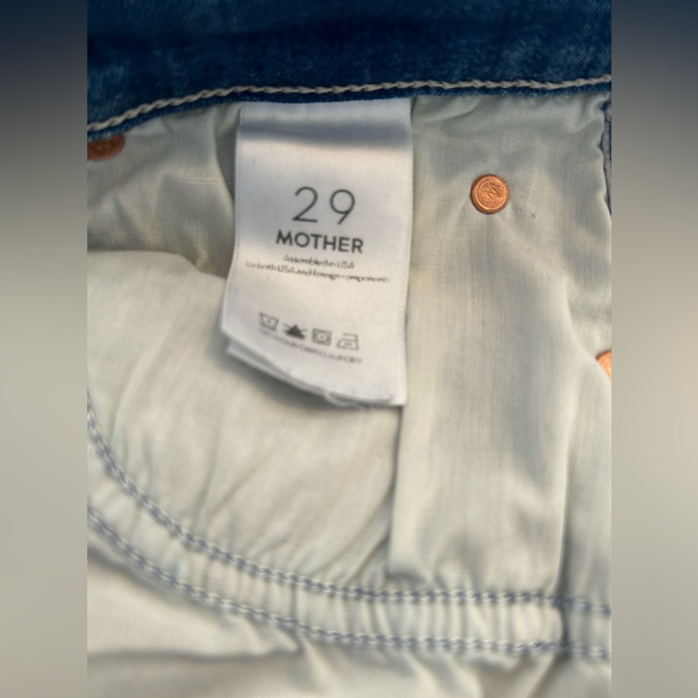 Mother Jeans Stunner Zip Ankle Step Fray Good Girls Do Wash Blue Size 29 - Picture 13 of 14